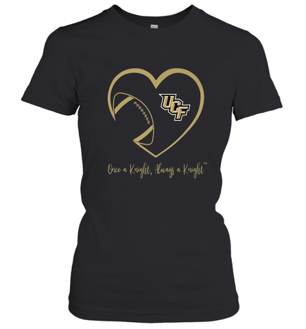 UCF Knights Football Inside Heart  Team  Apparel Women's T-Shirt Women's T-Shirt / Black / S Women's T-Shirt - HHHstores