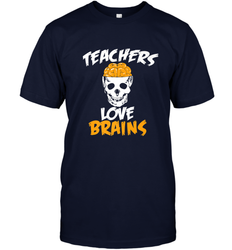 Teachers Love Brains funny Halloween Zombie Men's T-Shirt