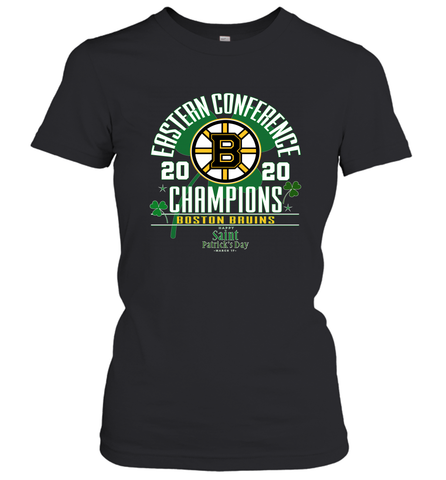 NHL ST PATRICK'S DAY Boston Bruins Fanatics 2020 Eastern Conference Champions Defensive Zone Women's T-Shirt Women's T-Shirt / Black / S Women's T-Shirt - HHHstores