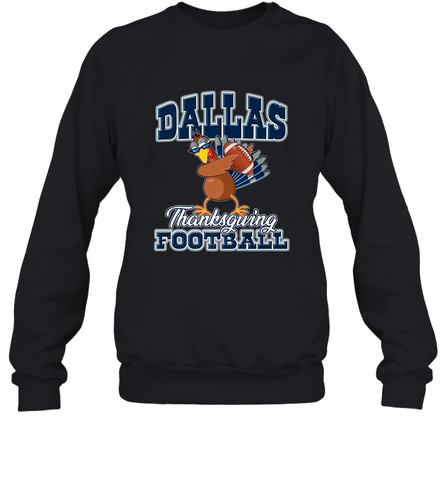 Dallas Thanksgiving Day Funny Turkey Playing Texas Football Premium T Shirt Crewneck Sweatshirt Crewneck Sweatshirt / Black / S Crewneck Sweatshirt - HHHstores