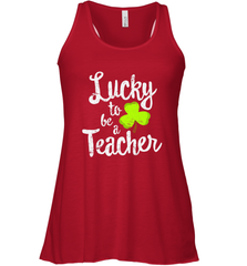 Teacher St. Patrick's Day Shirt, Lucky To Be A Teacher Women's Racerback Tank Women's Racerback Tank - HHHstores