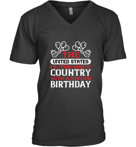 The United States is the only country with a known birthday 01 Men's V-Neck Men's V-Neck / Black / S Men's V-Neck - HHHstores