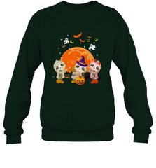 Three Sloths Halloween T shirt Mummy Pumpkin Moon Crewneck Sweatshirt Crewneck Sweatshirt - HHHstores