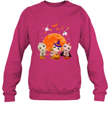 Three Sloths Halloween T shirt Mummy Pumpkin Moon Crewneck Sweatshirt Crewneck Sweatshirt - HHHstores