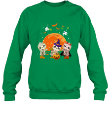 Three Sloths Halloween T shirt Mummy Pumpkin Moon Crewneck Sweatshirt Crewneck Sweatshirt - HHHstores