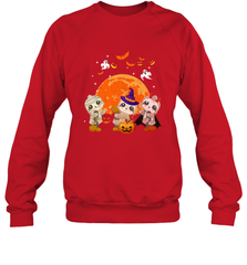 Three Sloths Halloween T shirt Mummy Pumpkin Moon Crewneck Sweatshirt Crewneck Sweatshirt - HHHstores