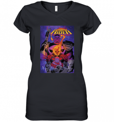 Marvel Ghost Rider Baby Thanos Comic Cover Women's V-Neck T-Shirt Women's V-Neck T-Shirt - HHHstores
