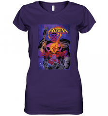 Marvel Ghost Rider Baby Thanos Comic Cover Women's V-Neck T-Shirt Women's V-Neck T-Shirt - HHHstores