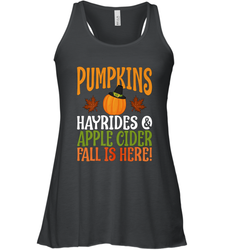 Pumpkins Hayrides Apple Cider Fall Love Halloween Gift Women's Racerback Tank