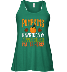Pumpkins Hayrides Apple Cider Fall Love Halloween Gift Women's Racerback Tank Women's Racerback Tank - HHHstores