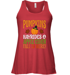 Pumpkins Hayrides Apple Cider Fall Love Halloween Gift Women's Racerback Tank