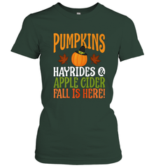 Pumpkins Hayrides Apple Cider Fall Love Halloween Gift Women's T-Shirt Women's T-Shirt - HHHstores