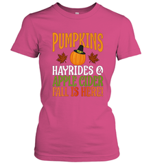 Pumpkins Hayrides Apple Cider Fall Love Halloween Gift Women's T-Shirt Women's T-Shirt - HHHstores