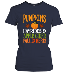 Pumpkins Hayrides Apple Cider Fall Love Halloween Gift Women's T-Shirt Women's T-Shirt - HHHstores