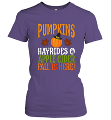 Pumpkins Hayrides Apple Cider Fall Love Halloween Gift Women's T-Shirt Women's T-Shirt - HHHstores