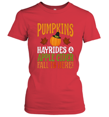 Pumpkins Hayrides Apple Cider Fall Love Halloween Gift Women's T-Shirt Women's T-Shirt - HHHstores