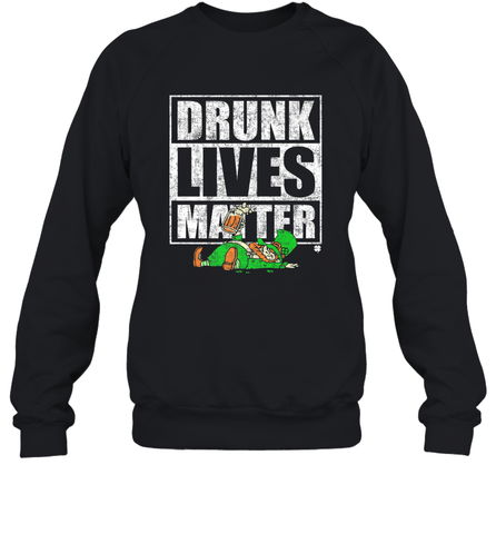 Drunk Lives Matter Leprechaun St Patricks Day Crewneck Sweatshirt Crewneck Sweatshirt / Black / S Crewneck Sweatshirt - HHHstores