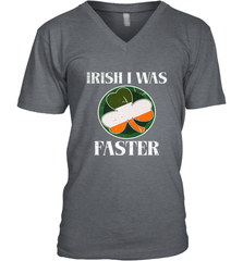 Irish I Was Faster Funny Running St Patricks Day Men's V-Neck Men's V-Neck - HHHstores