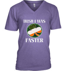 Irish I Was Faster Funny Running St Patricks Day Men's V-Neck Men's V-Neck - HHHstores