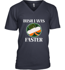 Irish I Was Faster Funny Running St Patricks Day Men's V-Neck Men's V-Neck - HHHstores