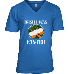 Irish I Was Faster Funny Running St Patricks Day Men's V-Neck Men's V-Neck - HHHstores