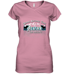 Denali National Park Alaska AK USA Moose Souvenir Women's V-Neck T-Shirt Women's V-Neck T-Shirt - HHHstores