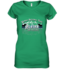 Denali National Park Alaska AK USA Moose Souvenir Women's V-Neck T-Shirt Women's V-Neck T-Shirt - HHHstores