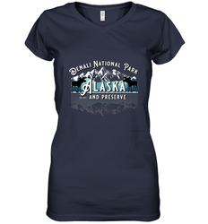 Denali National Park Alaska AK USA Moose Souvenir Women's V-Neck T-Shirt