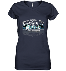 Denali National Park Alaska AK USA Moose Souvenir Women's V-Neck T-Shirt Women's V-Neck T-Shirt - HHHstores