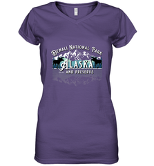 Denali National Park Alaska AK USA Moose Souvenir Women's V-Neck T-Shirt Women's V-Neck T-Shirt - HHHstores