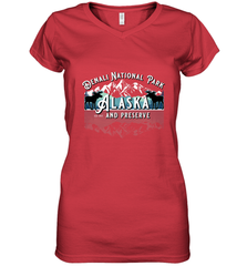 Denali National Park Alaska AK USA Moose Souvenir Women's V-Neck T-Shirt Women's V-Neck T-Shirt - HHHstores