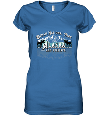 Denali National Park Alaska AK USA Moose Souvenir Women's V-Neck T-Shirt Women's V-Neck T-Shirt - HHHstores