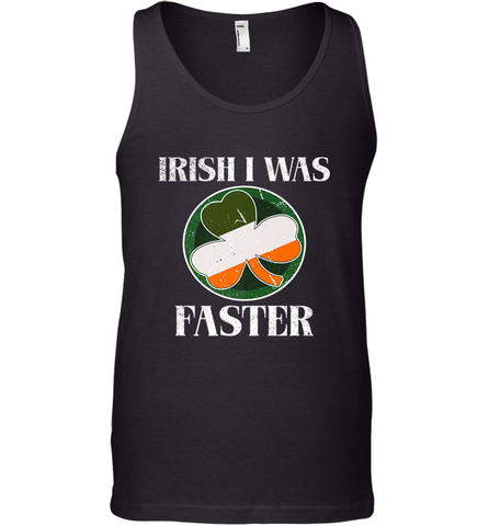 Irish I Was Faster Funny Running St Patricks Day Men's Tank Top Men's Tank Top / Black / XS Men's Tank Top - HHHstores