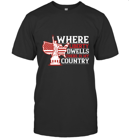 Where liberty dwells, there is my country 01 Men's T-Shirt Men's T-Shirt / Black / S Men's T-Shirt - HHHstores