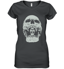 Vintage Halloween Skull Design For Trick or Treating Women's V-Neck T-Shirt Women's V-Neck T-Shirt - HHHstores