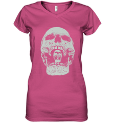 Vintage Halloween Skull Design For Trick or Treating Women's V-Neck T-Shirt Women's V-Neck T-Shirt - HHHstores