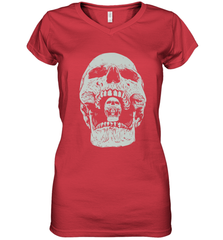Vintage Halloween Skull Design For Trick or Treating Women's V-Neck T-Shirt Women's V-Neck T-Shirt - HHHstores