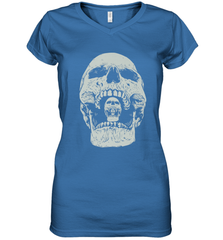 Vintage Halloween Skull Design For Trick or Treating Women's V-Neck T-Shirt Women's V-Neck T-Shirt - HHHstores