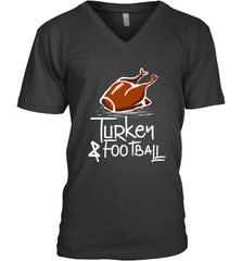 Turkey And Football Thanksgiving Day Football Fan Holiday Gift Men's V-Neck Men's V-Neck - HHHstores