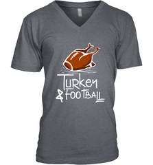 Turkey And Football Thanksgiving Day Football Fan Holiday Gift Men's V-Neck Men's V-Neck - HHHstores