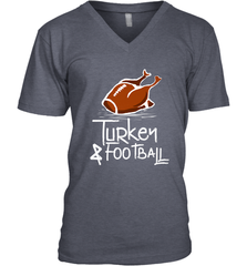 Turkey And Football Thanksgiving Day Football Fan Holiday Gift Men's V-Neck Men's V-Neck - HHHstores