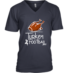 Turkey And Football Thanksgiving Day Football Fan Holiday Gift Men's V-Neck Men's V-Neck - HHHstores