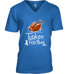Turkey And Football Thanksgiving Day Football Fan Holiday Gift Men's V-Neck Men's V-Neck - HHHstores
