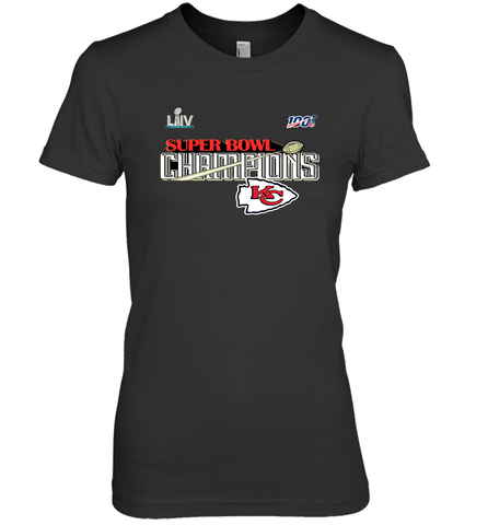 Youth Kansas City Chiefs NFL Pro Line by Fanatics Super Bowl LIV Champions Trophy Women's Premium T-Shirt Women's Premium T-Shirt / Black / XS Women's Premium T-Shirt - HHHstores