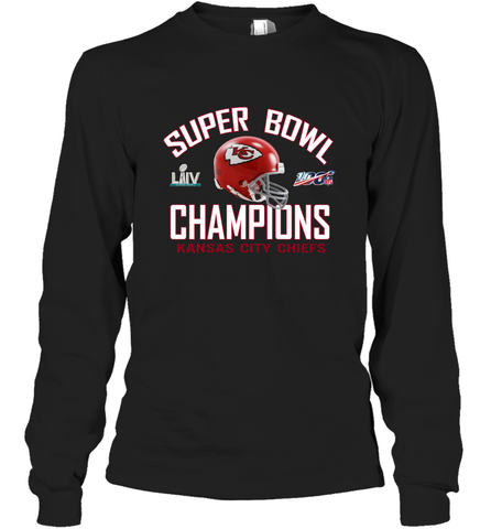 NFL super bowl Kansas City Chiefs Logo Helmet champions Long Sleeve T-Shirt Long Sleeve T-Shirt / Black / S Long Sleeve T-Shirt - HHHstores