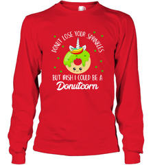 Donutcorn Funny Cute Donut Unicorn Irish St Patrick's Day Long Sleeve T-Shirt Long Sleeve T-Shirt - HHHstores