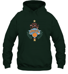 NBA New York Knicks Logo merry Christmas gilf Hooded Sweatshirt Hooded Sweatshirt - HHHstores