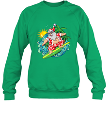 Christmas in July Santa Claus Hawaiian Surfing Gift Surf Crewneck Sweatshirt Crewneck Sweatshirt - HHHstores