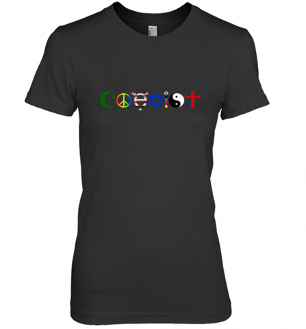Coexist Women's Premium T-Shirt Women's Premium T-Shirt / Black / XS Women's Premium T-Shirt - HHHstores