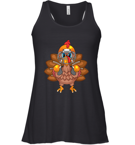 Cool Turkey Football Feathers Funny Thanksgiving Sports Gift Women's Racerback Tank Women's Racerback Tank / Black / XS Women's Racerback Tank - HHHstores
